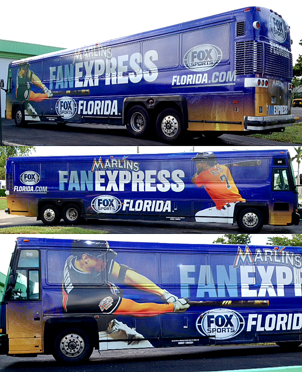 Marlins Fan Express Graphics Wraps